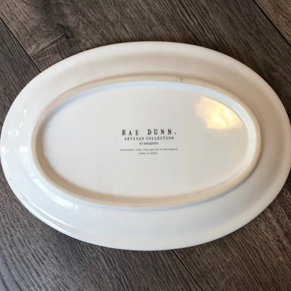 Rae Dunn Oval Love Wedding Bridal Cake Dish Gift - Picture 3 of 5